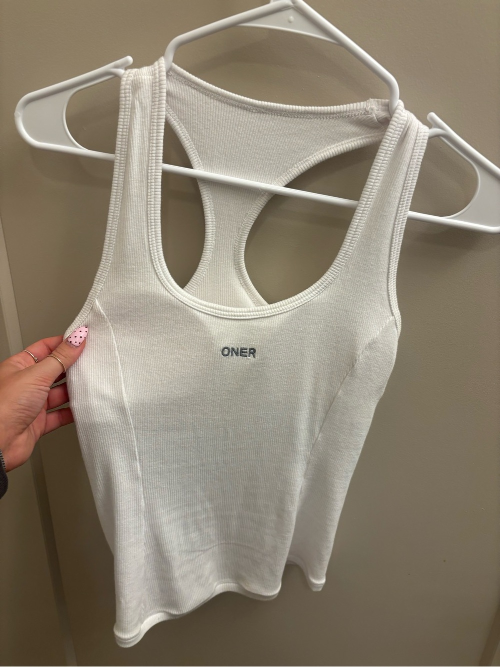 ONER active White Ribbed Racerback Tank Top